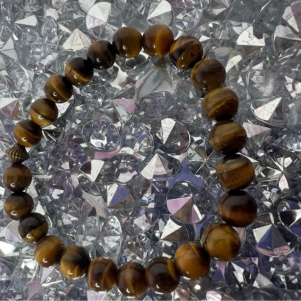 Tiger eye crystal bracelet healing crystals rock beaded tigers eye 👁️ 💎🪬
